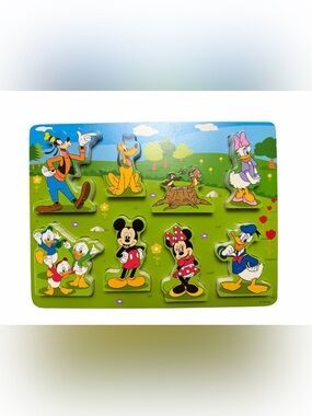 Melissa & Doug Disney Mickey & Friends 8 Piece Wooden Chunky Puzzle